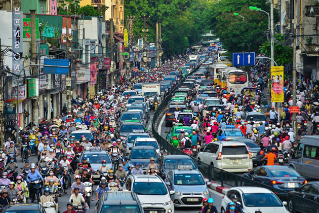 Roads in Vietnam are extremely busy