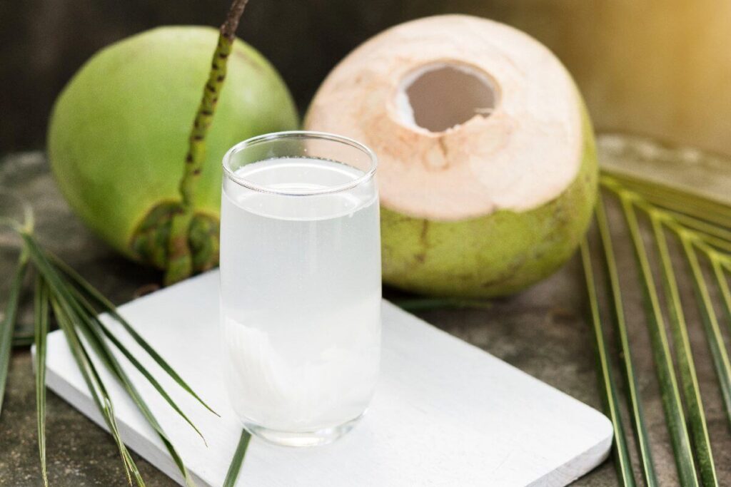 Make sure that you drink enough to stay hydrated – coconut water is a wonderful source of electrolytes.