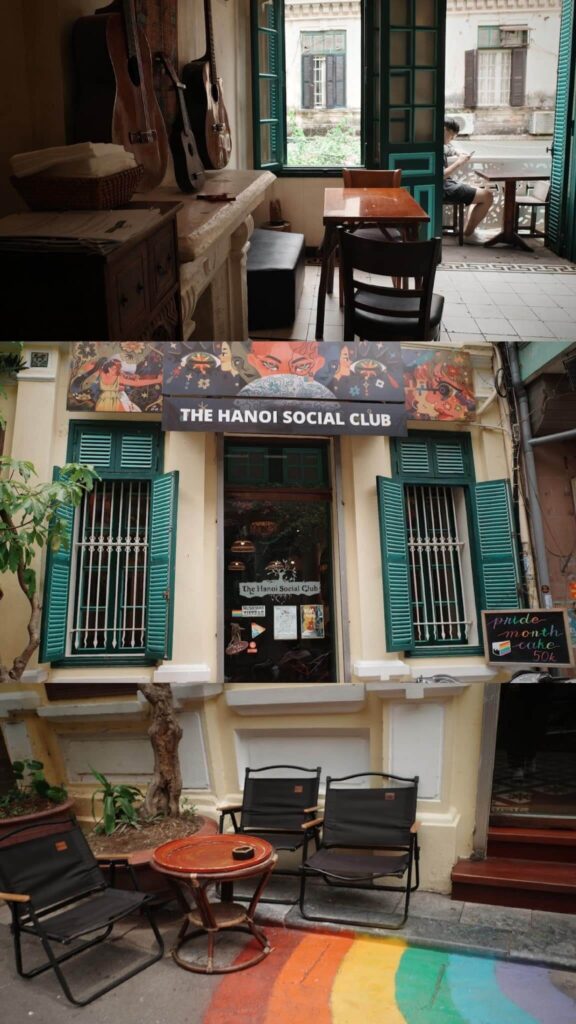 When you enter The Hanoi Social Club, you'll feel the artistic and bohemian atmosphere