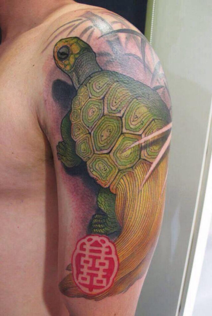 Tattoos in Vietnam - Turtles are often associated with longevity and wisdom in Vietnamese folklore