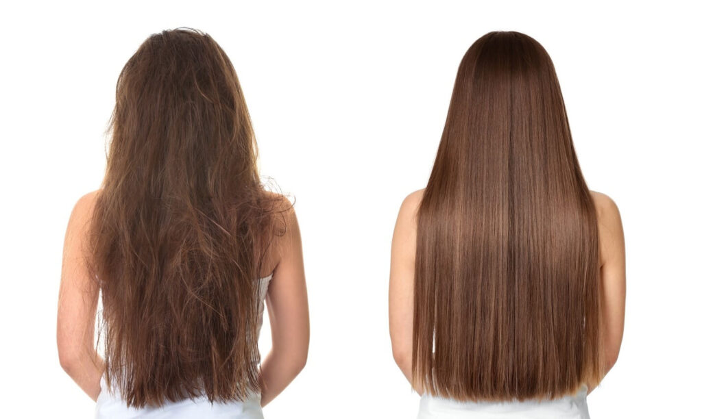 Keratin will take damaged hair and enable it to be healthy and smooth 