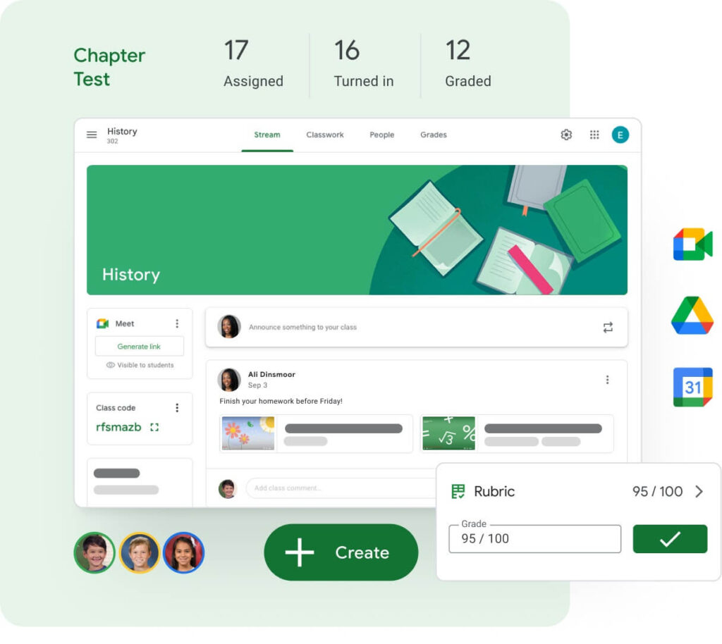 Google Classroom cho phép tương tác giữa giáo viên và học sinh