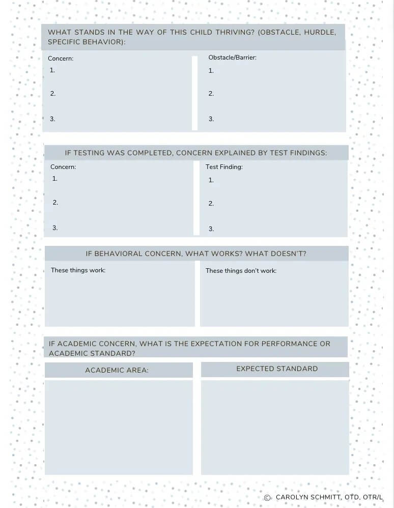 Sample Parent Conference Forms