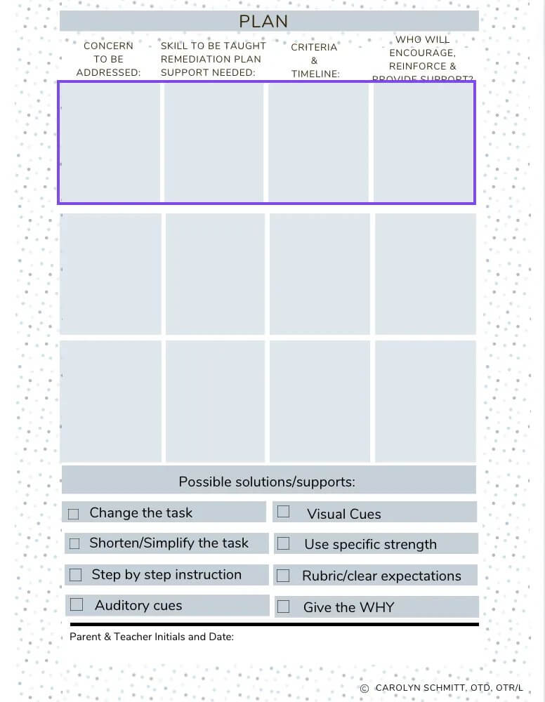 Sample Parent Conference Forms