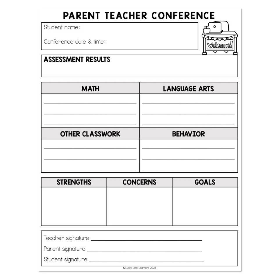 Sample Parent Conference Forms