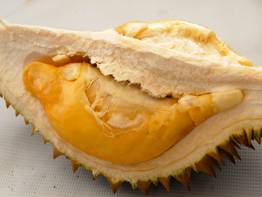 Note that durian is banned in many public areas and hotels, so be careful where you take and eat your durian.